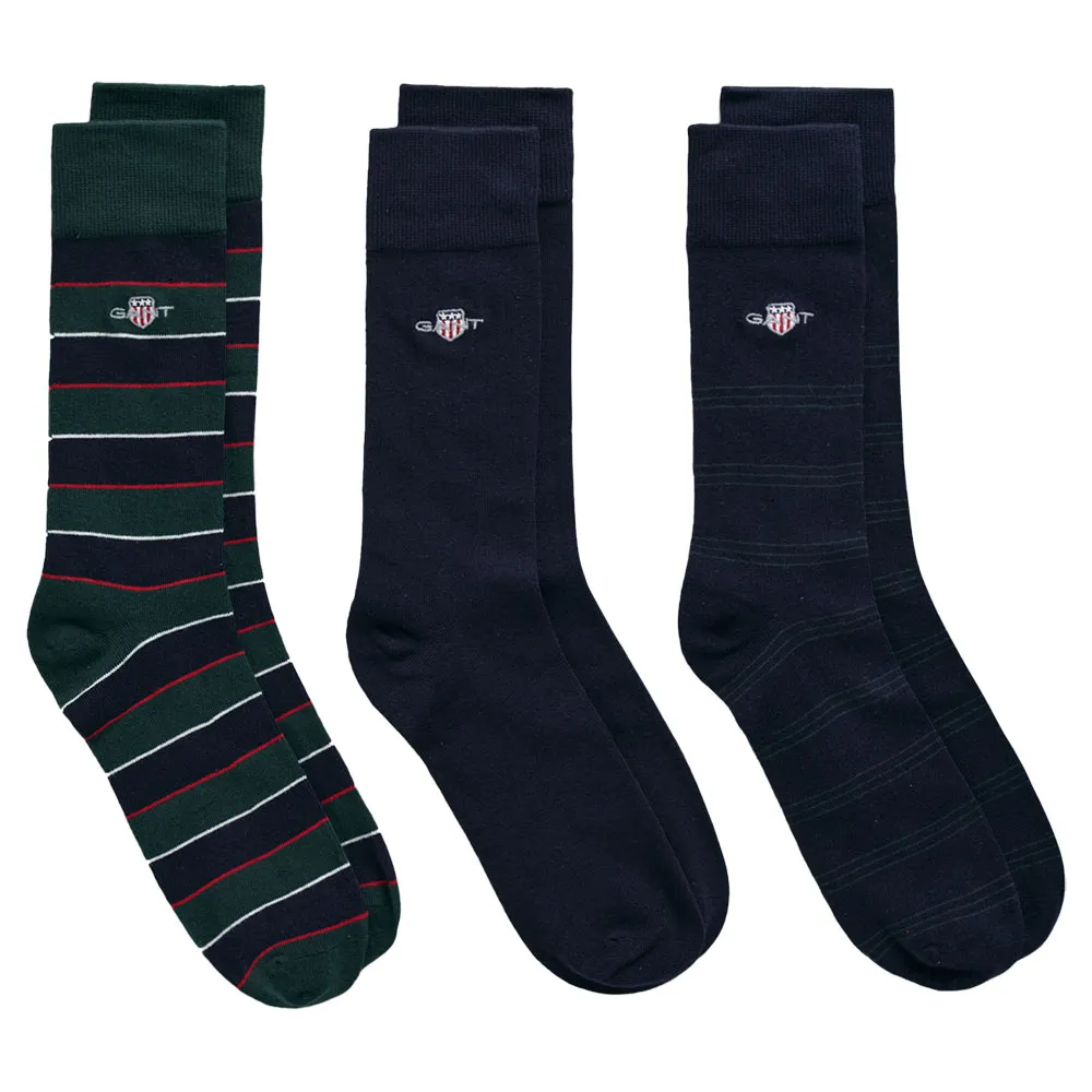Shield Tie Stripe Socks 3-pack