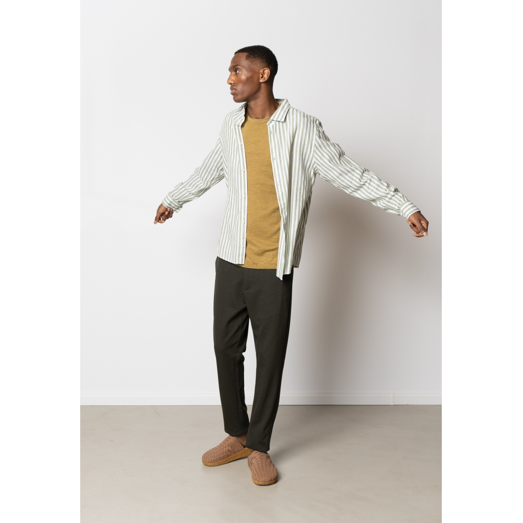 Jamie Cotton Linen Striped Shirt LS
