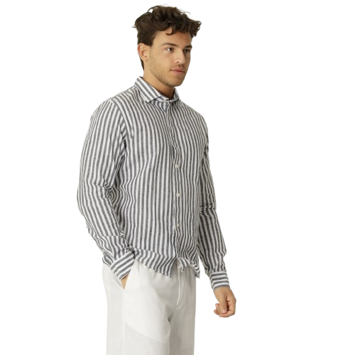 Jamie Cotton Linen Striped Shirt LS
