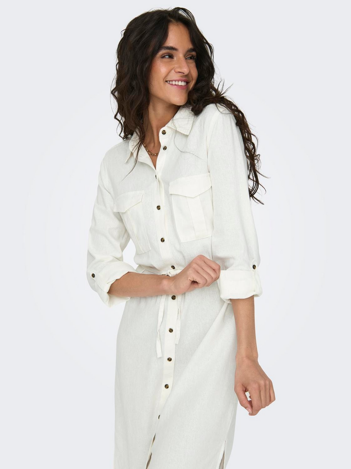 onlcaro linen shirt dress