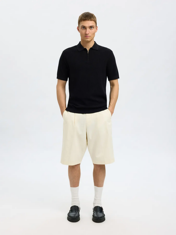 SLHCran SS Knit Structure 1/2Zip Polo