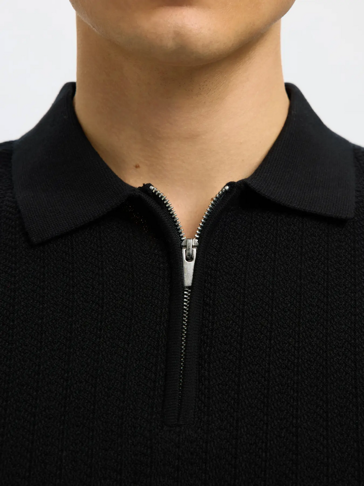 SLHCran SS Knit Structure 1/2Zip Polo