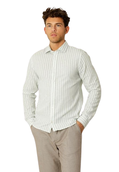 Jamie Cotton Linen Striped Shirt LS
