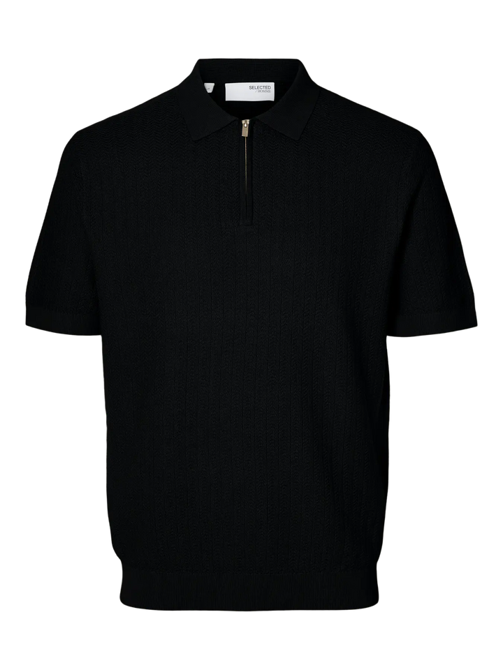 SLHCran SS Knit Structure 1/2Zip Polo